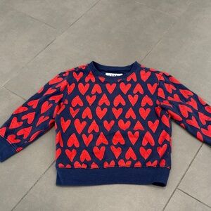 Old Navy Navy & Red Sweater with Red Heart Pattern Size 4T Valentine's Day